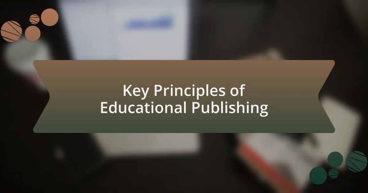 Key Principles of Educational Publishing