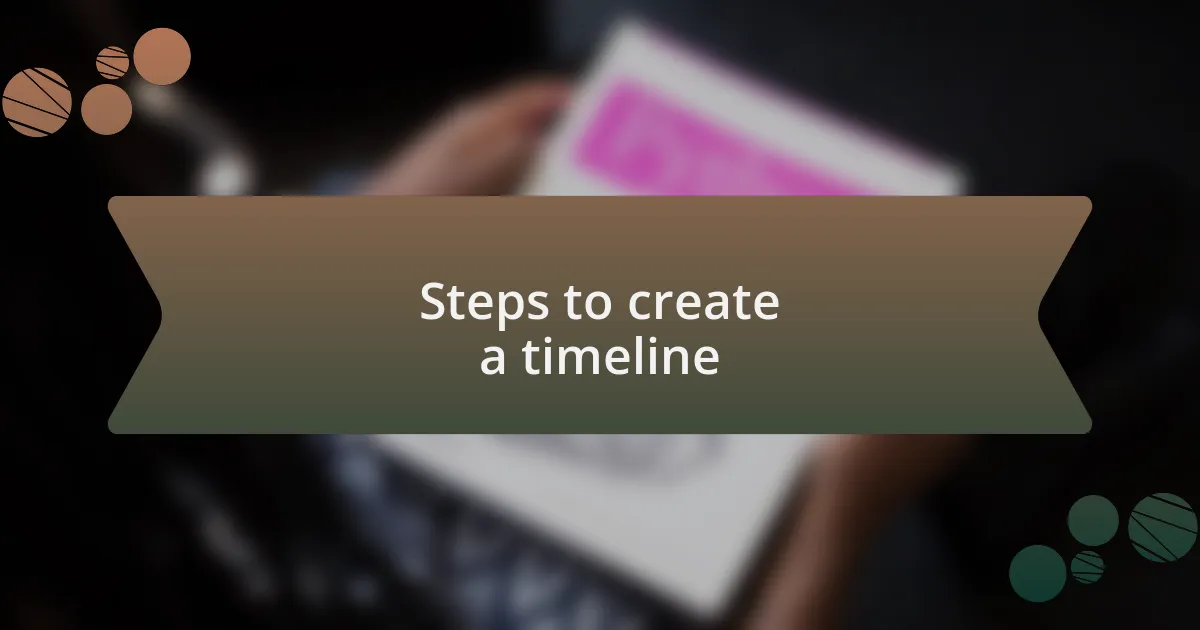 Steps to create a timeline